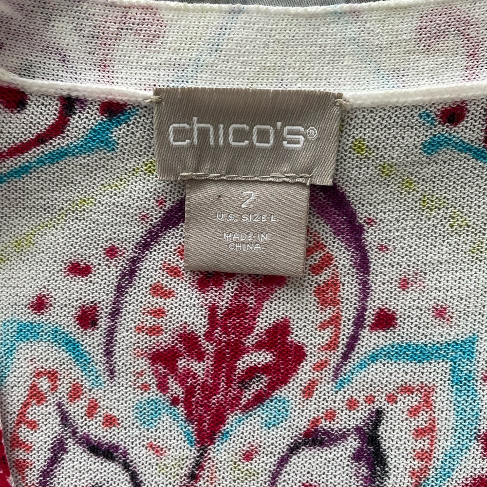 Chico’s Open Front Colorful Sweater - Picture 2 of 4